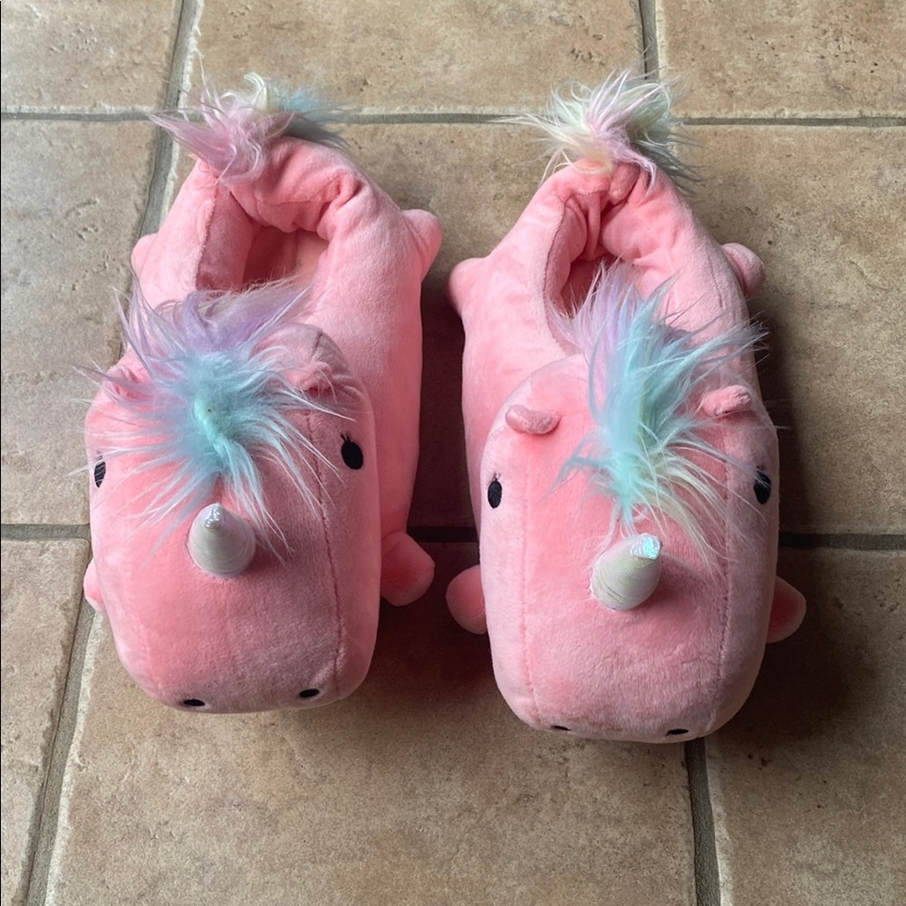 Heated unicorn slippers